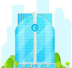 Wall Mural - Business center skyscraper building vector icon