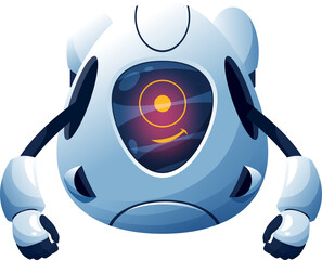 Fototapete - Cartoon robot, ai cyborg vector android character