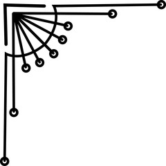Wall Mural - corner frame border filigree of lines and dots