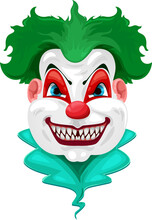 Clown Spooky Creature With Angry Face Expression