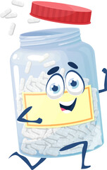 Plastic bottle with capsules cartoon character