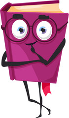 Poster - Textbook book in glasses cute cartoon character