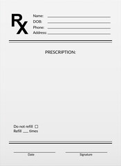 Medical prescription RX form of pharmacy hospital