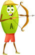 Cartoon vitamin A archer character, vector retinol