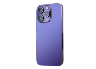 isolated modern mobile phone with camera lenses on back