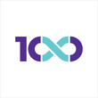 100 years diamond jubilee centenary infinity seamless logo symbol icon design