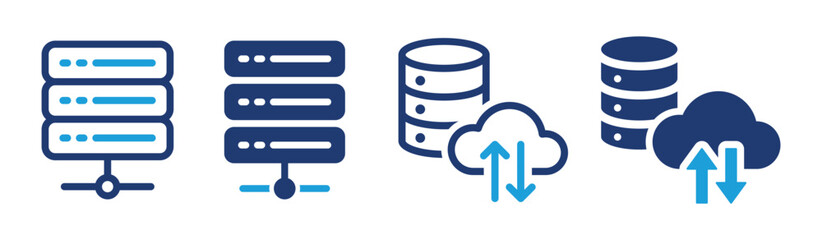 Poster - Server icon set. Hosting database symbol vector illustration.