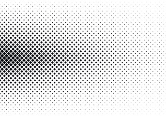 Halftone square dots. Checkered halftone pattern. Abstract rhombus background.