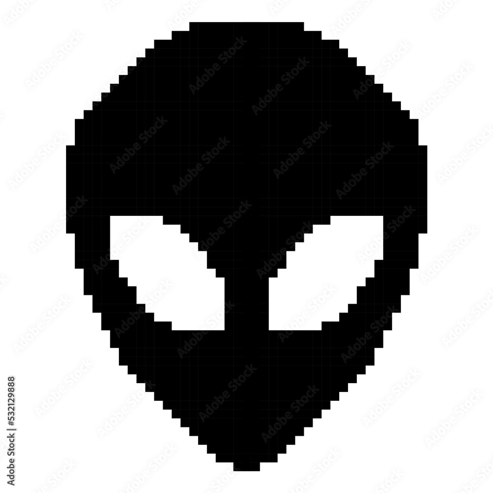 8 bit pixel alien. vector illustration. Vector illustration