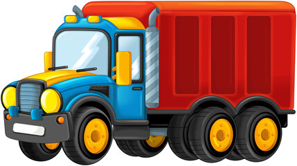 Wall Mural - cartoon funny cargo truck isolated illustration for children
