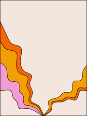 Wall Mural - retro background of the 60s-70s. abstract colorful background with space for text. wavy pattern. gro