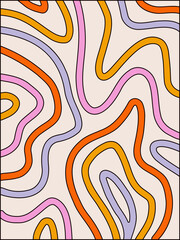 Wall Mural - retro background of the 60s-70s. abstract colorful background. wavy pattern. groovy psychedelic styl