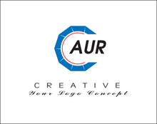 AUR Circle Logo Blue & Black Letter