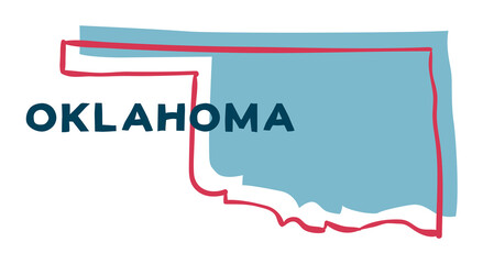 Wall Mural - Oklahoma US State. Sticker on transparent background