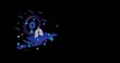 © Alexey - White lungs symbol on a pedestal of abstract geometric shapes floating in the air. Abstract concept art with flying shapes on the left. 3d illustration on black background