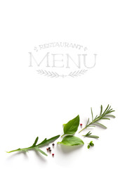 Wall Mural - Spices and herbs. Variety of spices and Mediterranean herbs. Design for Food blog or banner