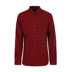 Canvas Print - Men's Red Black Plaid Long Sleeve Shirt