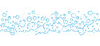 Soap bubbles and foam water vector line background, transparent suds outline pattern. Abstract illustration