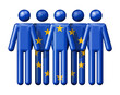 Flag of European union on stick figure