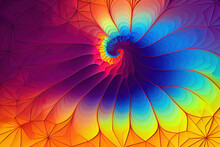 Abstract Mandelbrot Fractal Rainbow Background, 3d Render, 3d Illustration