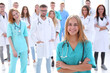 © ASDF - team of diverse medical professionals applauds together.