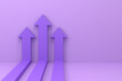 purple arrows rising on the wall, growth chart or graph investment - booming economic growth breaking record