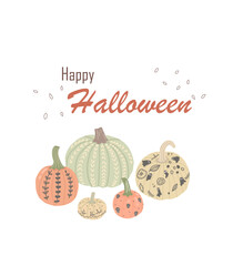 Wall Mural - Halloween holiday illustration. Pumpkins, decor for Halloween.