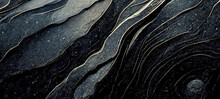 Detail Of A Rock With Variants Of Color. Rock Full Of Curves And Smooth Cuts. Close Up Rocks Texture Dramatic.Stone