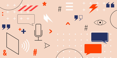 vector abstract background for the design of video and podcast channels. simple shapes and forms in 