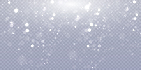 Poster - Light effect with many shimmering highlights on a transparent background. Abstract bokeh lights.