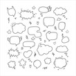 © Animado - Cute hand drawn doodle vector set speech bubbles. Isolated on white background