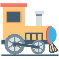 Canvas Print - Steam Engine Vector Icon