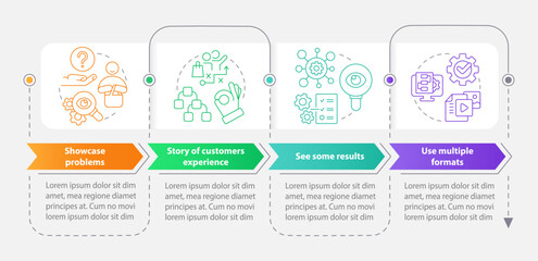 Wall Mural - elements of case study rectangle infographic template. structure. data visualization with 4 steps. e