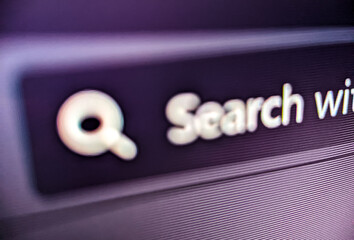 Wall Mural - pixelated closeup of an internet web browser search bar with focus blur