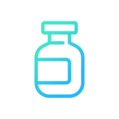 Poster - Medication bottle pixel perfect gradient linear ui icon. Drug package. Liquid remedy and solid tablets. Line color user interface symbol. Modern style pictogram. Vector isolated outline illustration