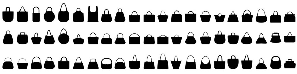 Wall Mural - Handbag icon vector set. purse ilustration sign collection. reticule symbol. bag logo.