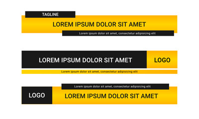 Wall Mural - set lower third news bar vector for broadcasting, video streaming, media channels