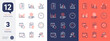 © blankstock - Set of Column chart, Event click and Calendar line icons. Include Safe planet, Fingerprint, Diagram graph icons. Pyramid chart, Throw hats, Interview web elements. Report, Recovery gear, Time. Vector