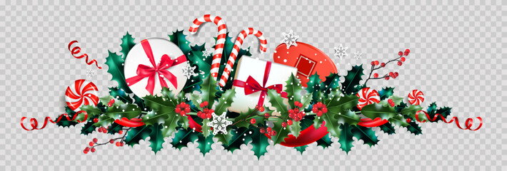 Wall Mural - isolated christmas decor.