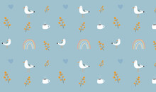 Seamless Pattern With Rabbits