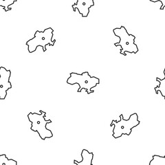 Sticker - Grey line Map of Ukraine icon isolated seamless pattern on white background. Vector