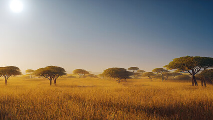 Wall Mural - African savannah landscape