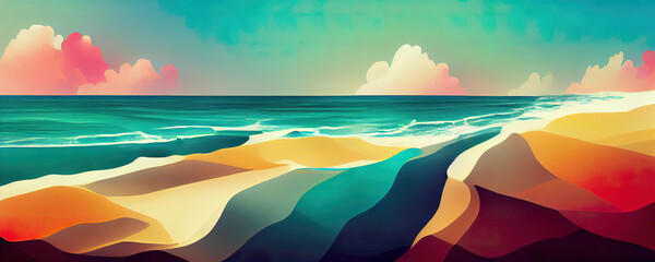 Wall Mural - abstract summer beach wallpaper background illustration