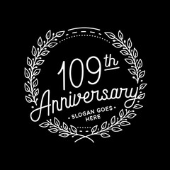 Wall Mural - 109 years anniversary celebrations design template. 109th logo. Vector and illustrations.
