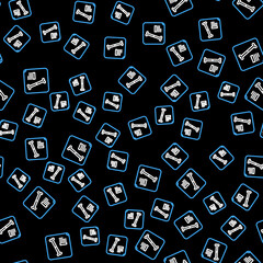 Wall Mural - Line X-ray shots icon isolated seamless pattern on black background. Vector