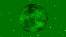 The Mars Planet Rotation .green Colorful With Shining Small Star Motion Background