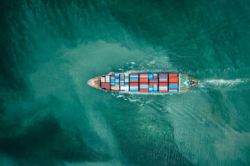 container ship to import export marine goods to dealers and consumers across the pacific and around the world, businesses and industries Ocean freight forwarding