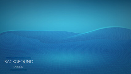 abstract background Grid style dynamic lines wave on blue background.