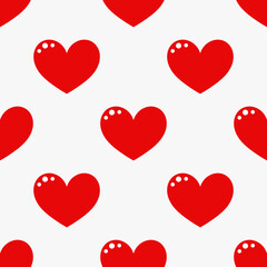 Wall Mural - cute red hearts seamless pattern.