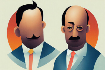 Poster - Chief Executives ,Toon illustration V1 High quality 2d illustration